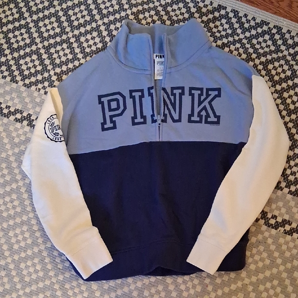 Victoria's Secret Tops - Victoria's Secret PINK Light Blue Quarter-Zip
